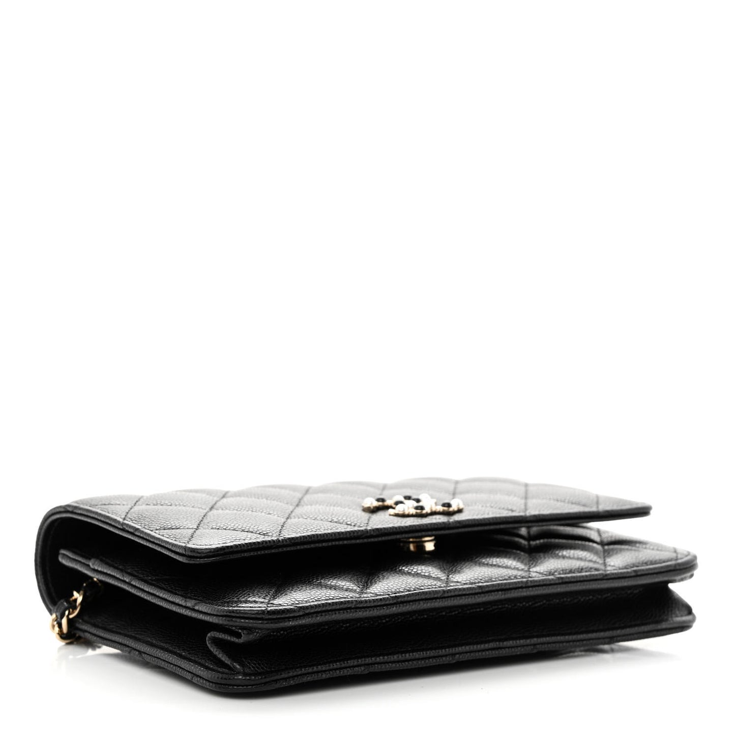 Caviar Quilted Coco Candy Wallet On Chain WOC Black
