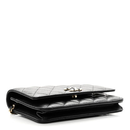 Chanel Caviar Quilted Coco Candy Wallet On Chain WOC Black 3 of 11