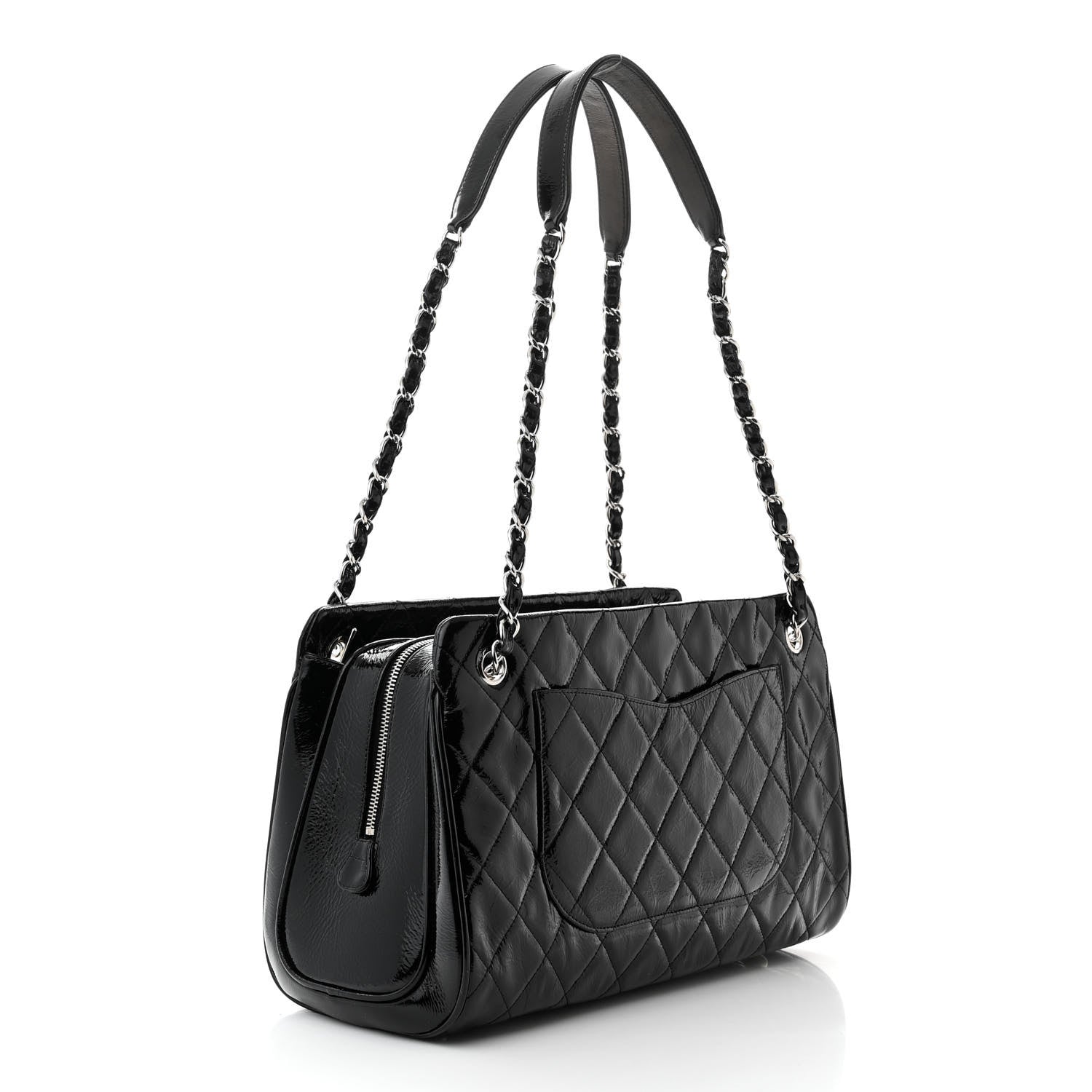 Chanel Patent Quilted Tote Black 3 of 11