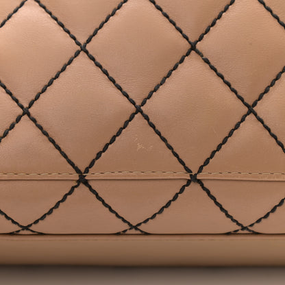 Chanel Calfskin Contrast Stitch Surpique Bowler Beige 10 of 13