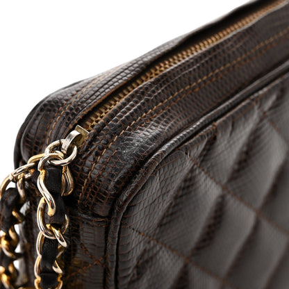 Chanel Lizard Quilted Tassel Camera Case Brown 15 of 15