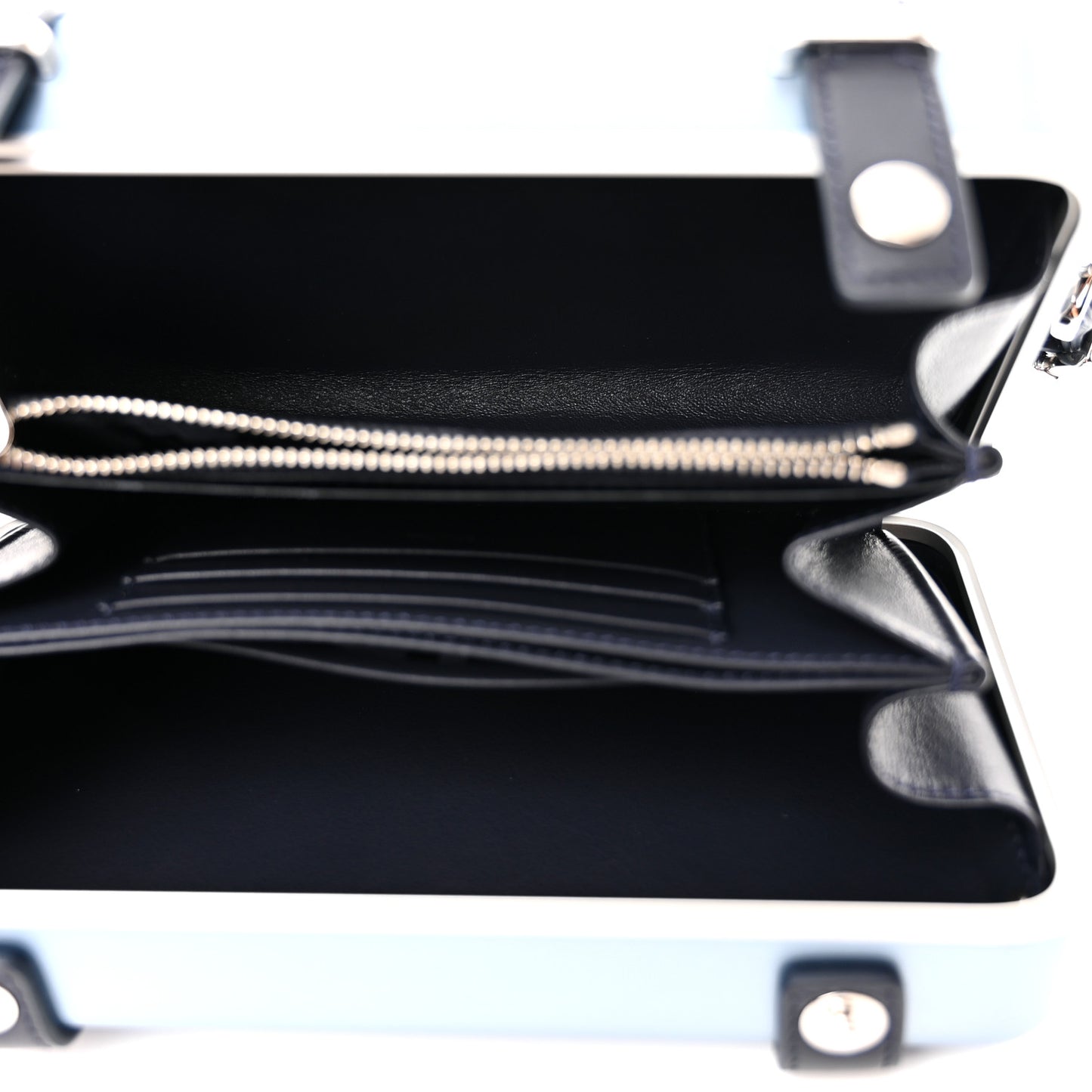 X RIMOWA Aluminum Personal Clutch On Strap Bleu