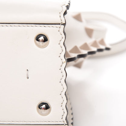 Fendi Vitello Dolce Scalloped Studded Mini 3Jours Tote White Ice Nuvola 12 of 13