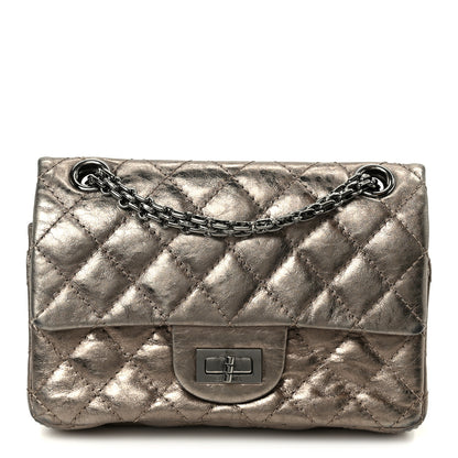 Chanel Aged Calfskin Quilted 2.55 Reissue Mini Flap Dark Silver 1 of 10