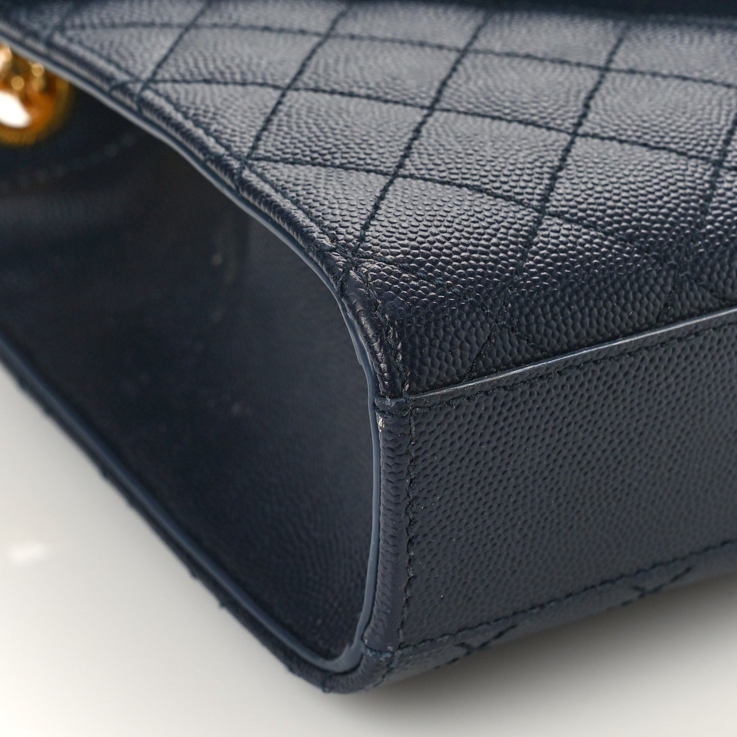 Grain De Poudre Textured Mixed Matelasse Triquilt Medium Monogram Satchel Deep Marine