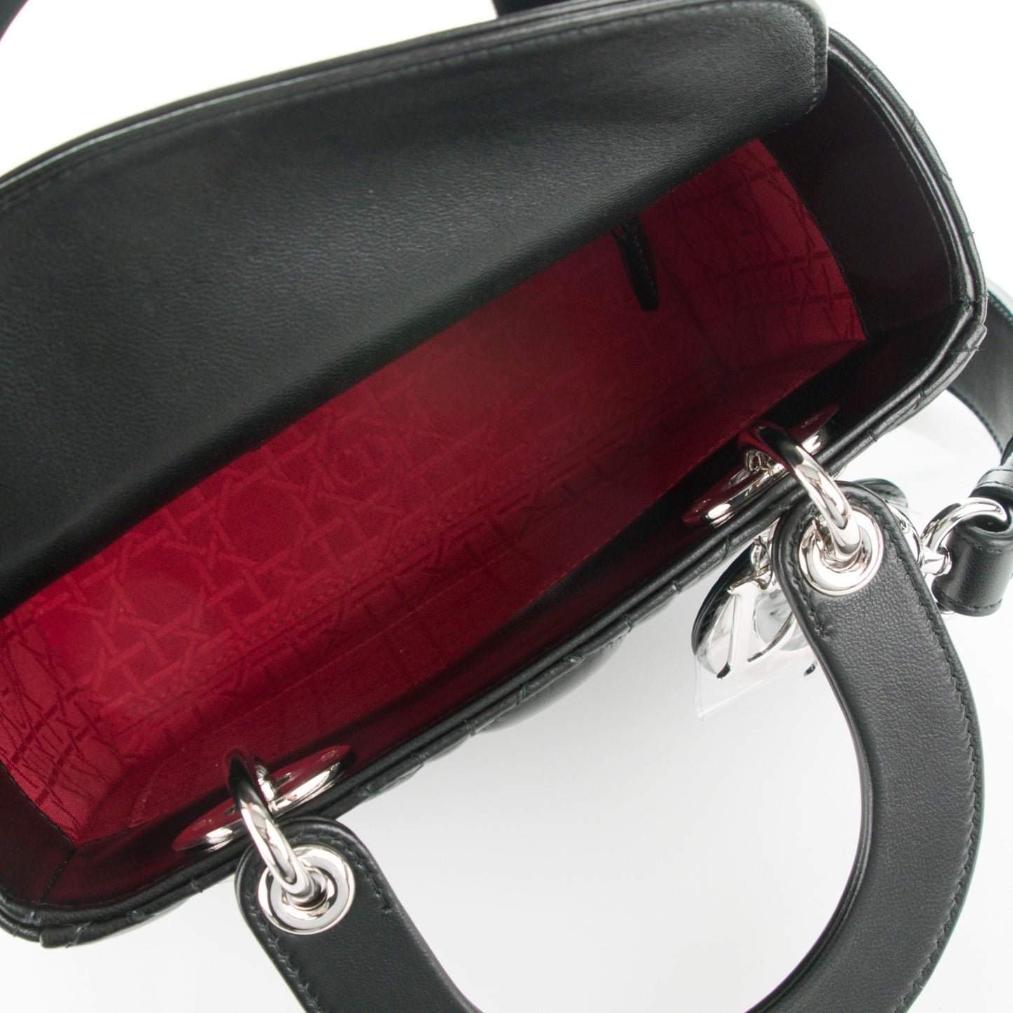 Lambskin Cannage Small Lucky Badges My Lady Dior Black