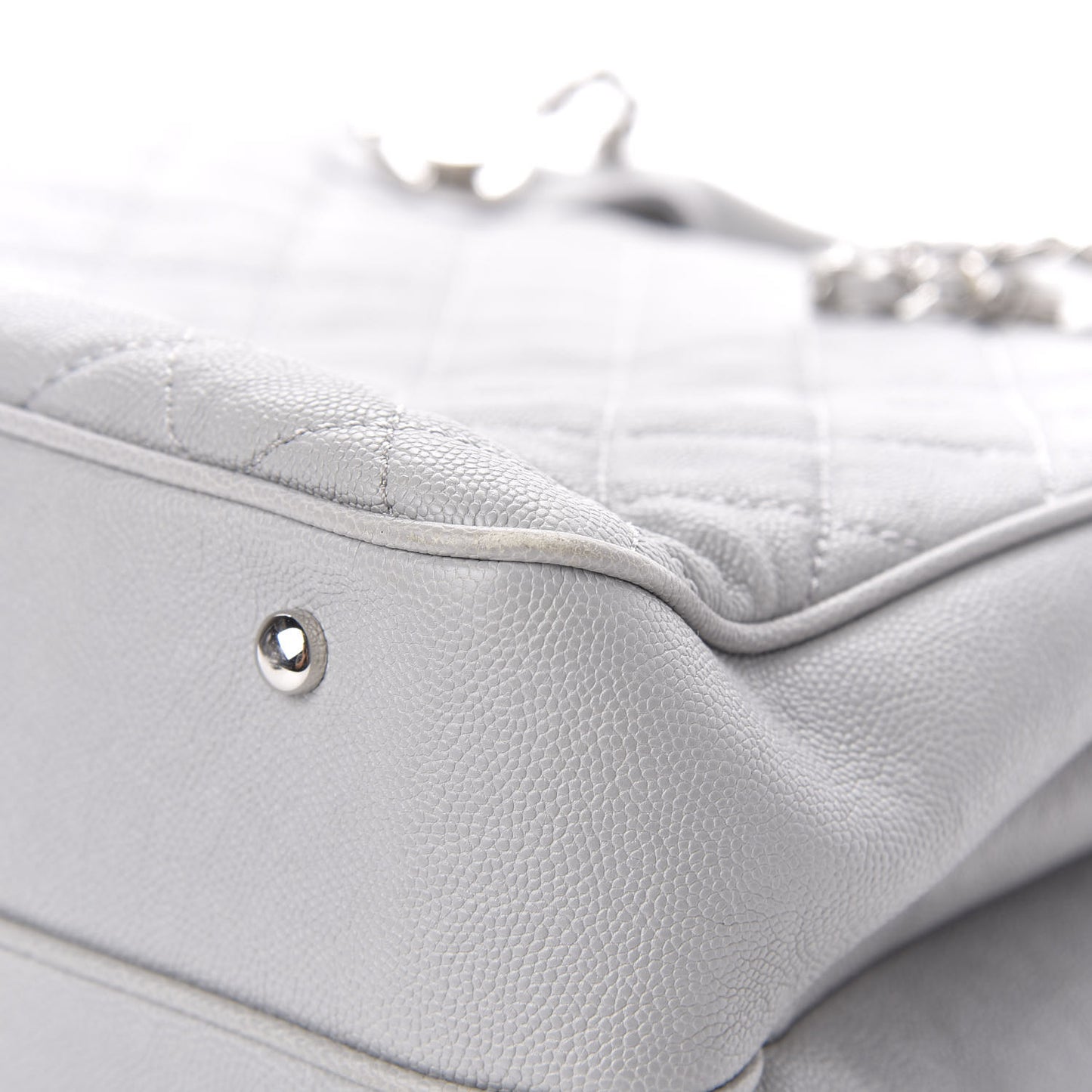 Caviar Quilted Large Urban Companion Top Handle Shopping Tote Grey