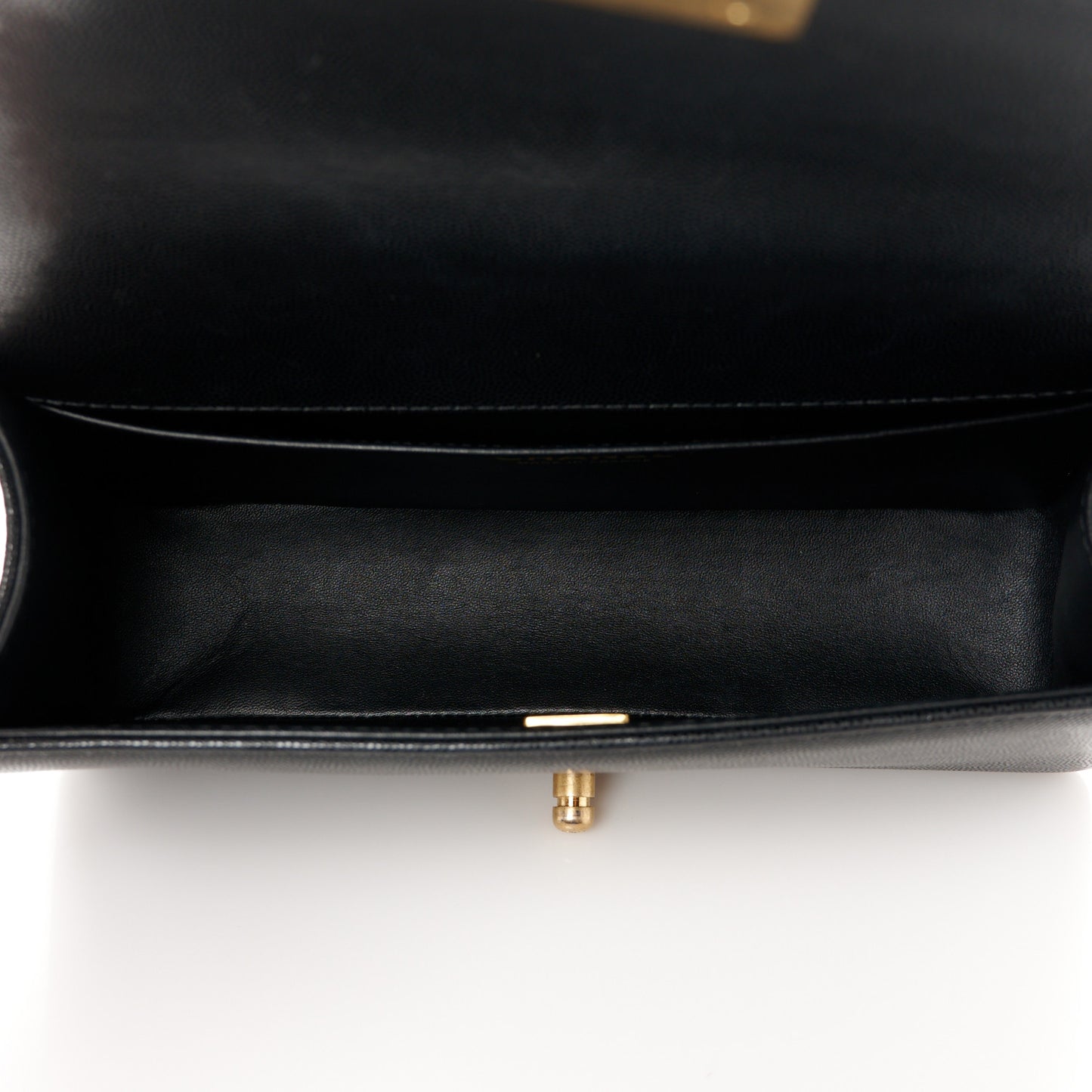 Caviar Quilted Medium Top Handle Boy Flap Black