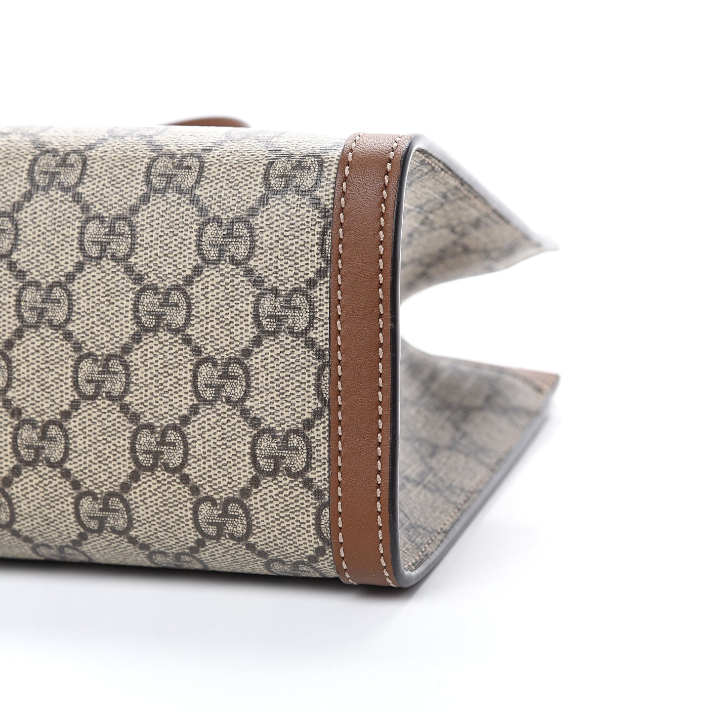GG Supreme Monogram Calfskin Small Padlock Tote Beige Ebony Tuscany