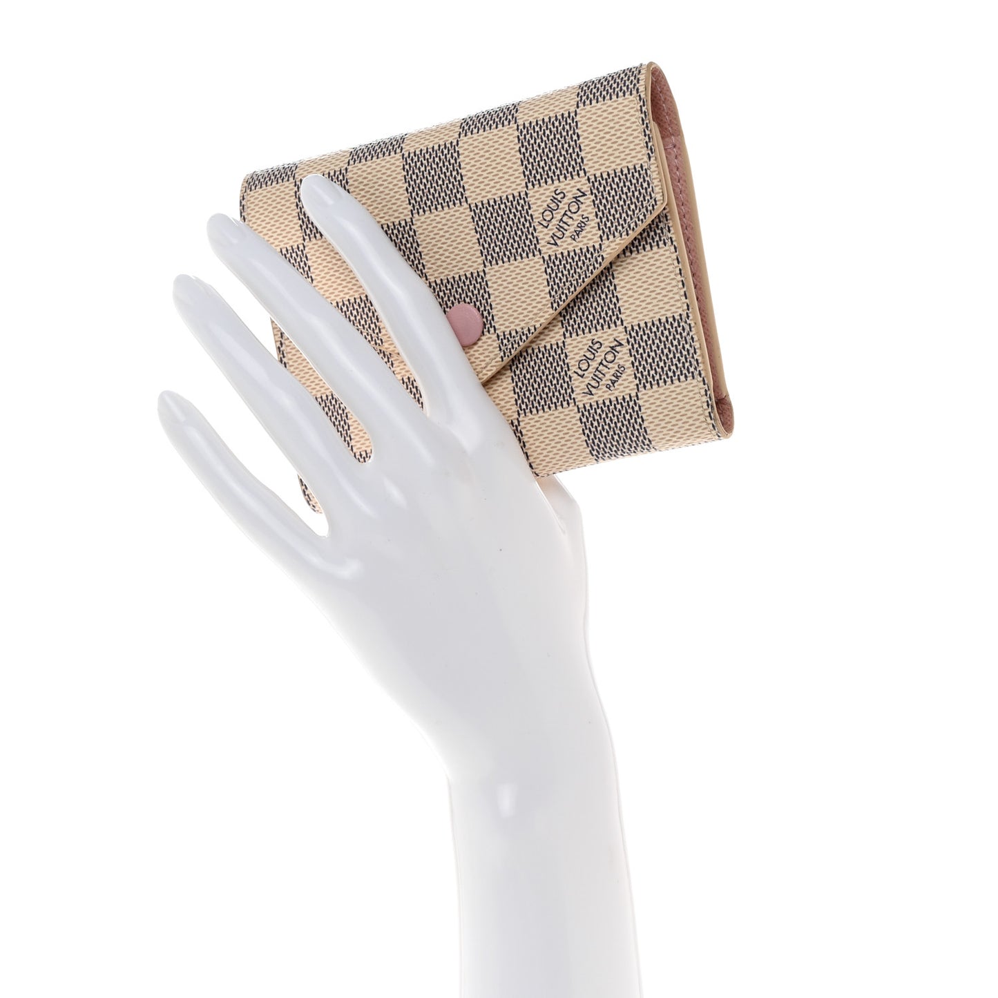 Damier Azur Victorine Wallet Rose Ballerine
