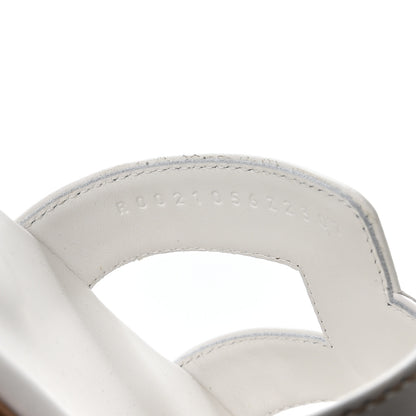 Hermes Box Calfskin Oran Sandals 39.5 White 8 of 8