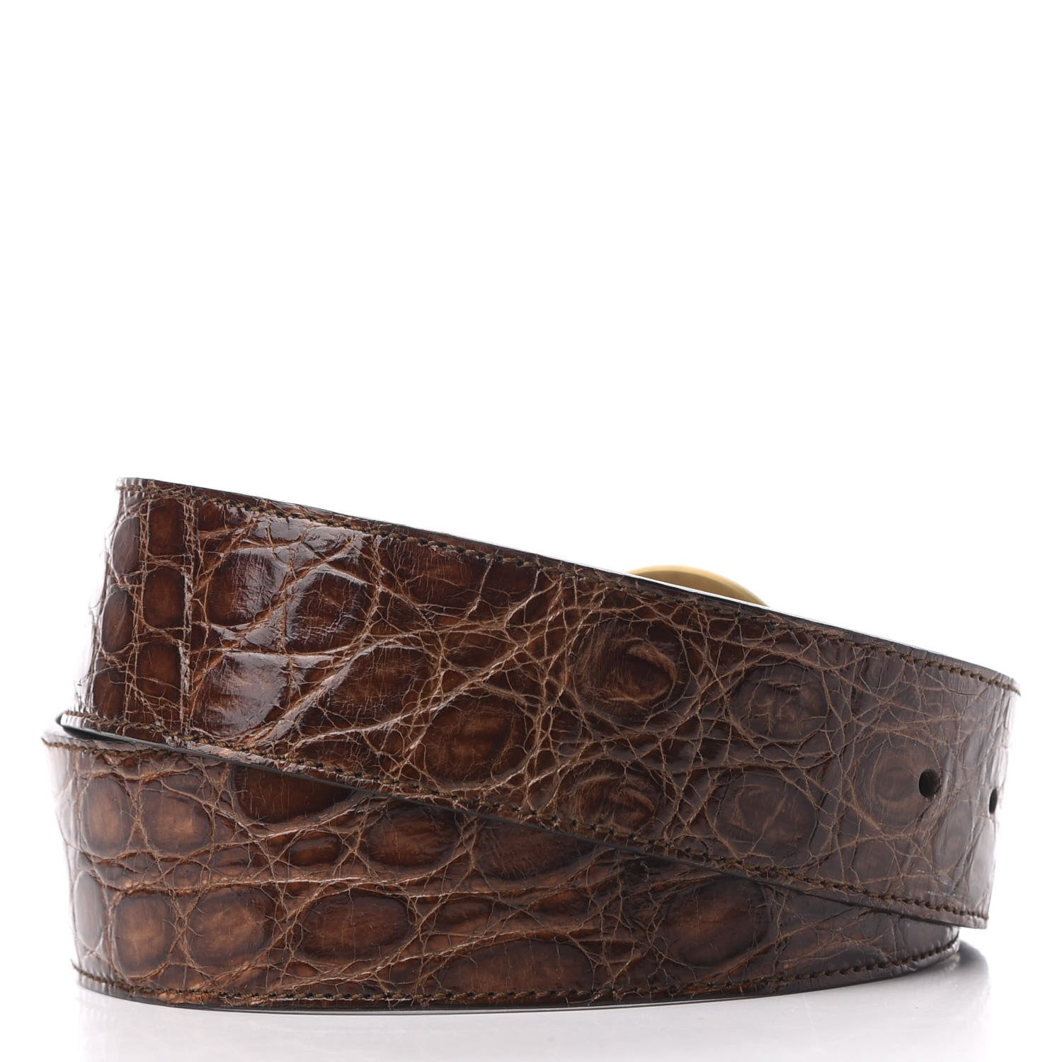 Gucci Crocodile Double G 40mm Belt 80 32 Brown 2 of 6