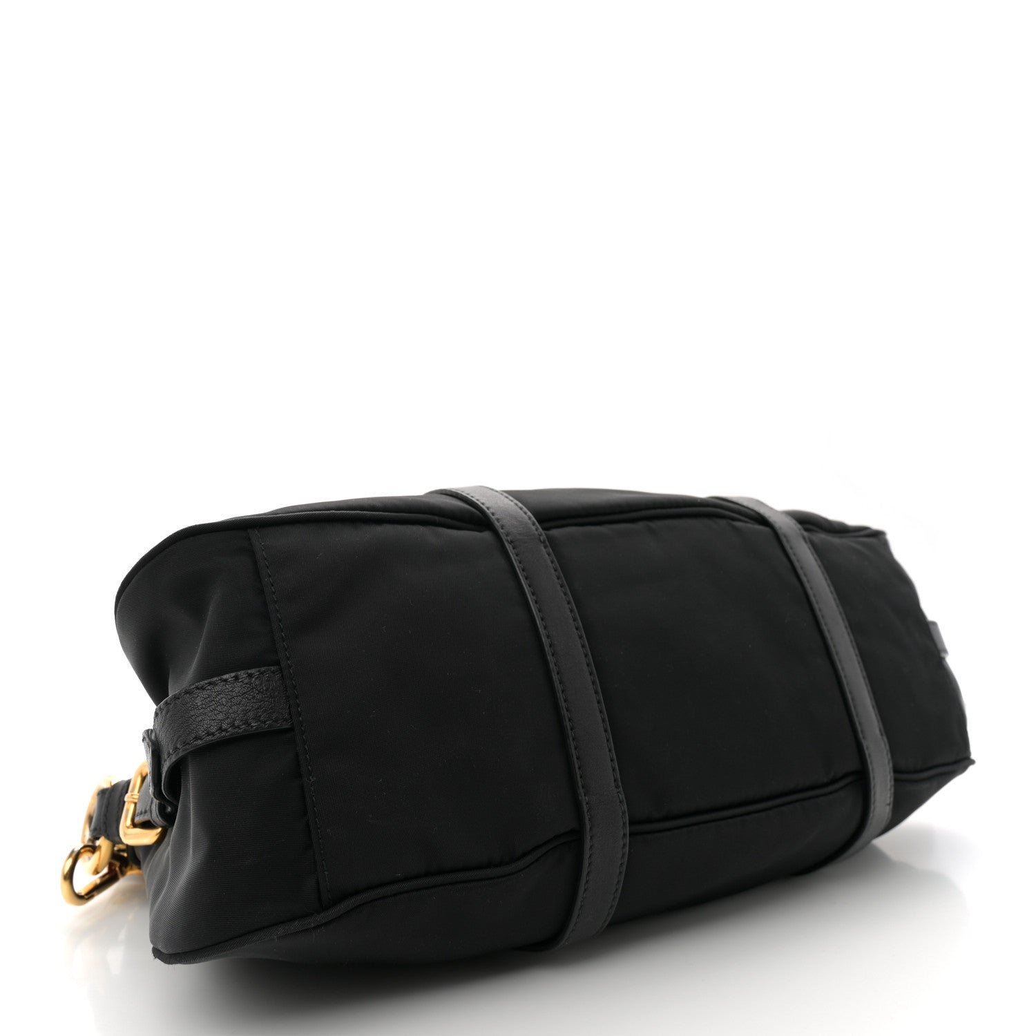 Prada Tessuto Nylon Soft Calfskin Shopping Satchel Black 4 of 11
