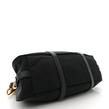 Prada Tessuto Nylon Soft Calfskin Shopping Satchel Black 4 of 11