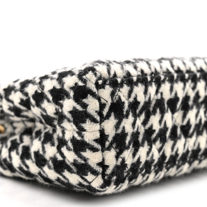 Chanel Tweed Houndstooth Quilted Nano Kelly Shopper Black White 9 of 11