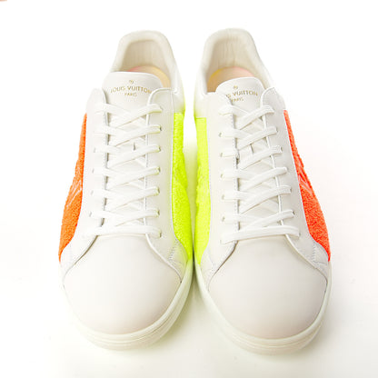 Louis Vuitton Calfskin Luxembourg Sneakers 10 White Orange Yellow 10 of 10
