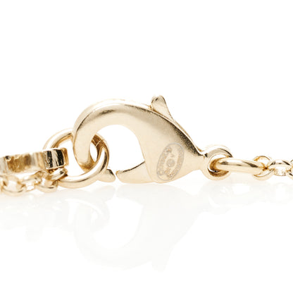Chanel Resin Crystal CC Heart Necklace Pearly White Gold 5 of 6