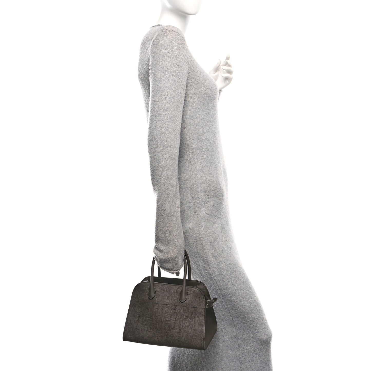 Grained Calfskin Soft Margaux 10 Bag Deep Brown