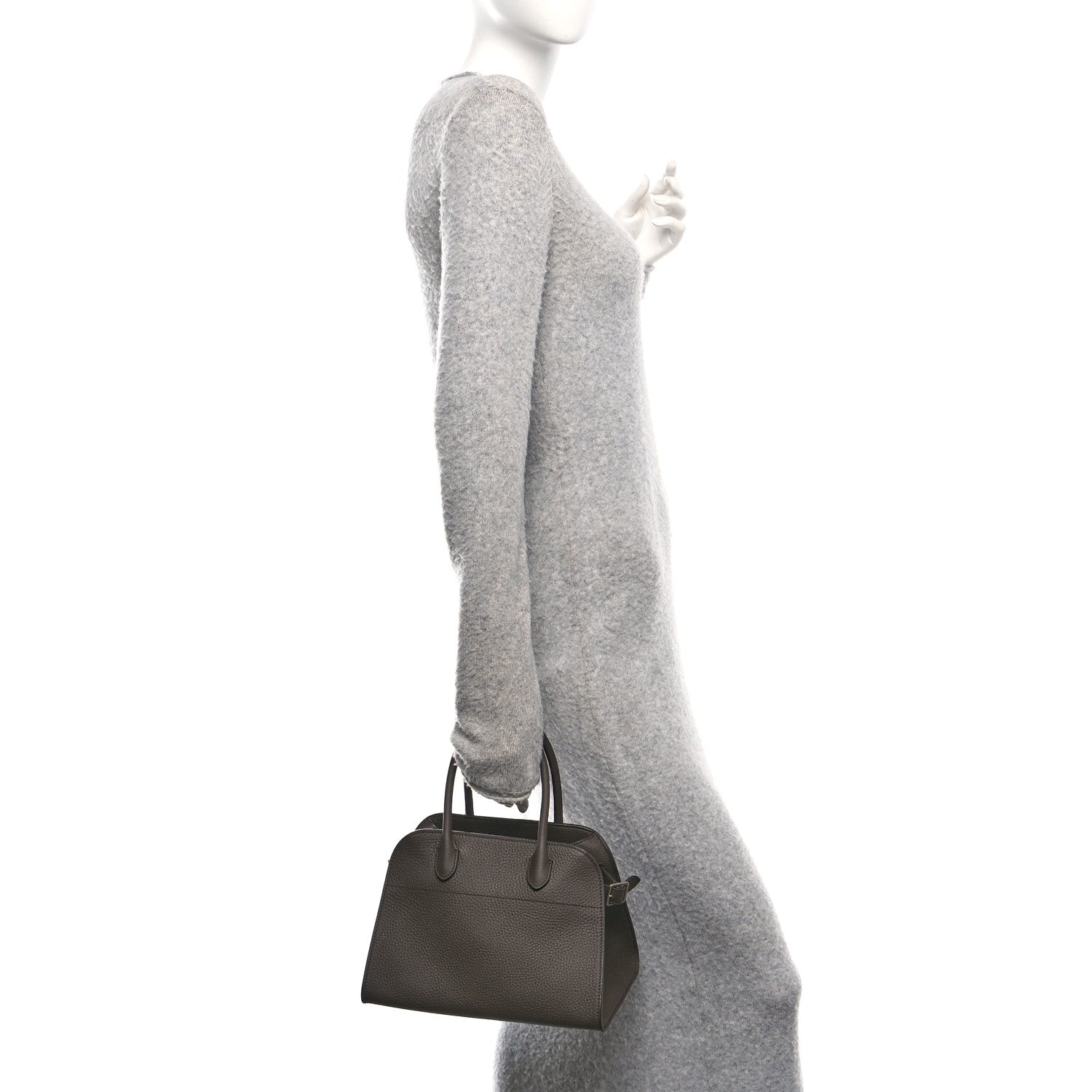 The Row Grained Calfskin Soft Margaux 10 Bag Deep Brown 2 of 11