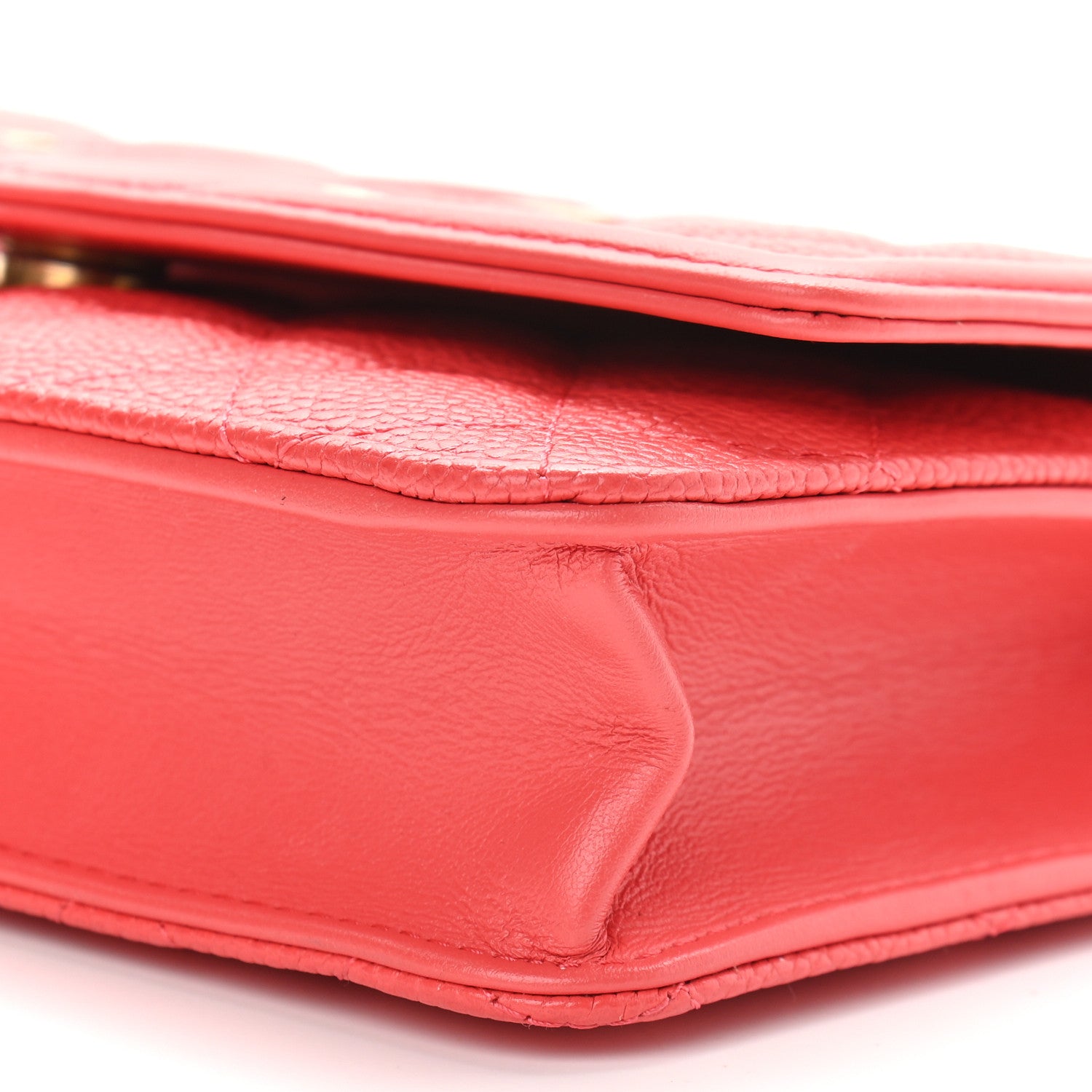 Chanel Caviar Quilted CC Filigree Wallet On Chain WOC Coral 10 of 10