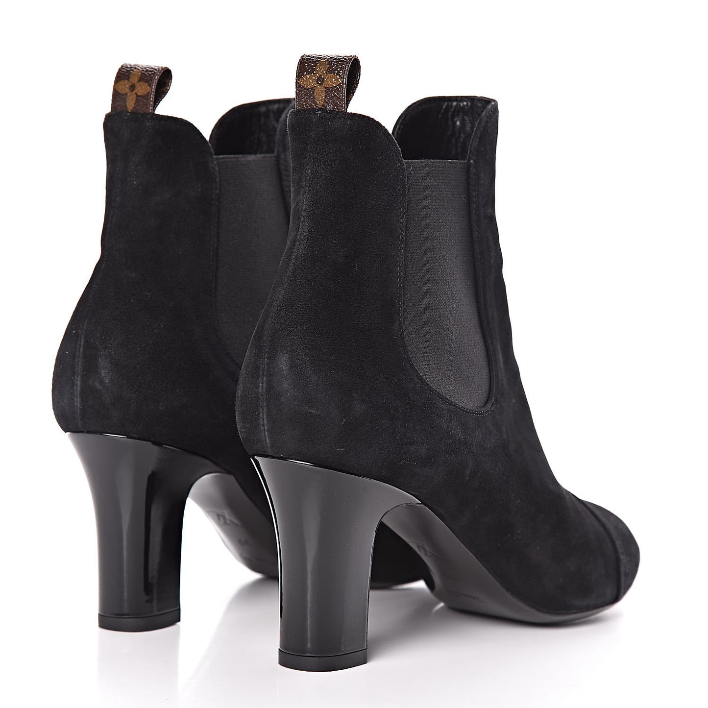 Suede Monogram Uniformes Cap Toe Chelsea 75mm Ankle Boots 39 Black