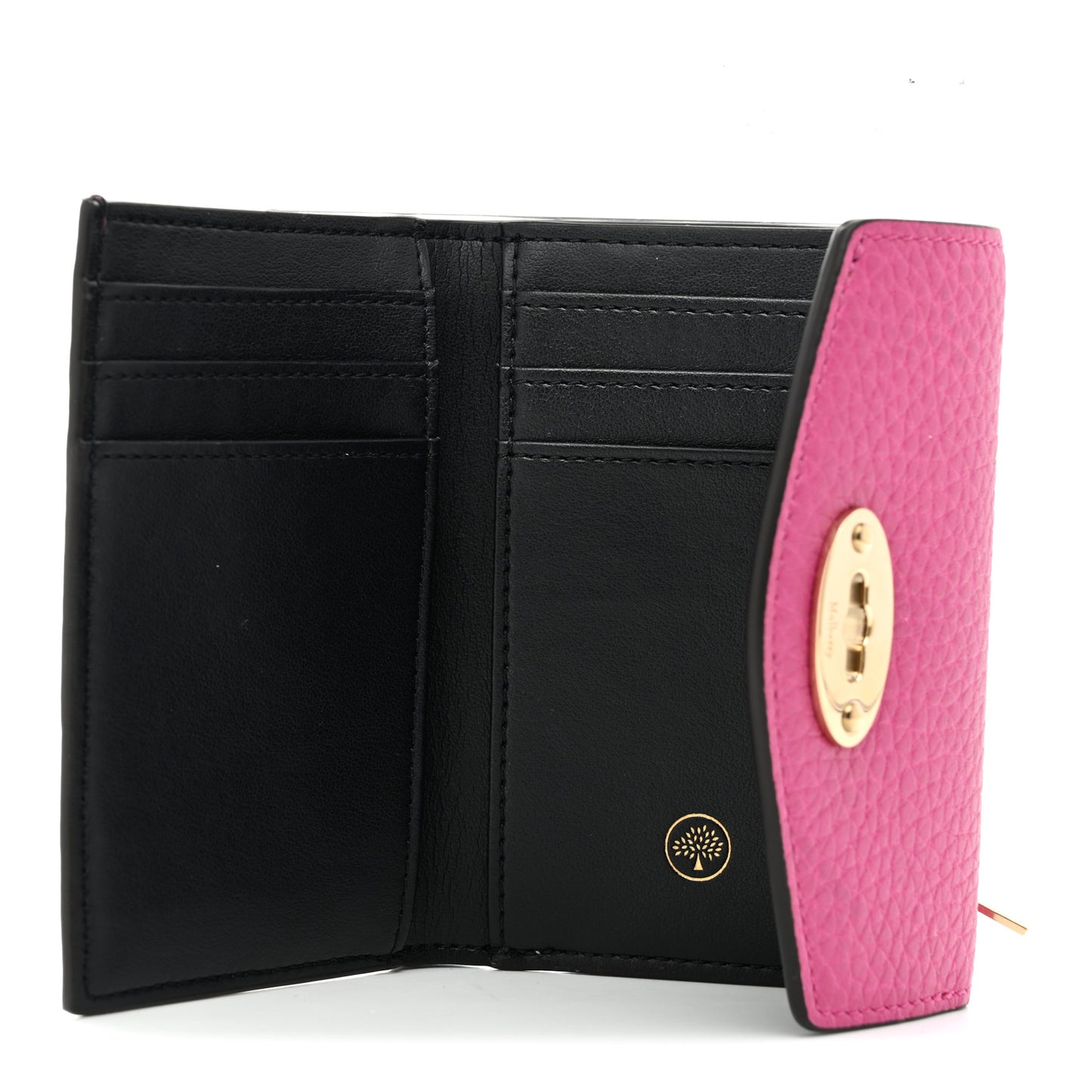 Small Classic Grain Darley Folded Multi-Card Wallet Mulberry Pink
