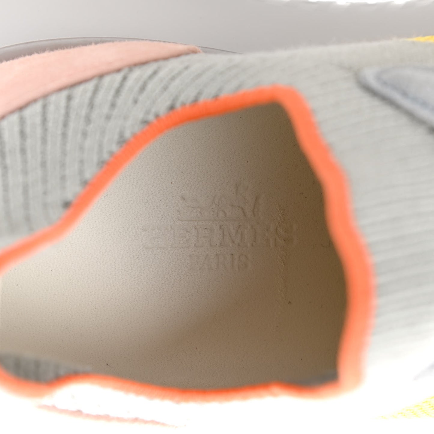 Knit Suede Goatskin Womens Crew Sneakers 35 Multicolor Gris Orange
