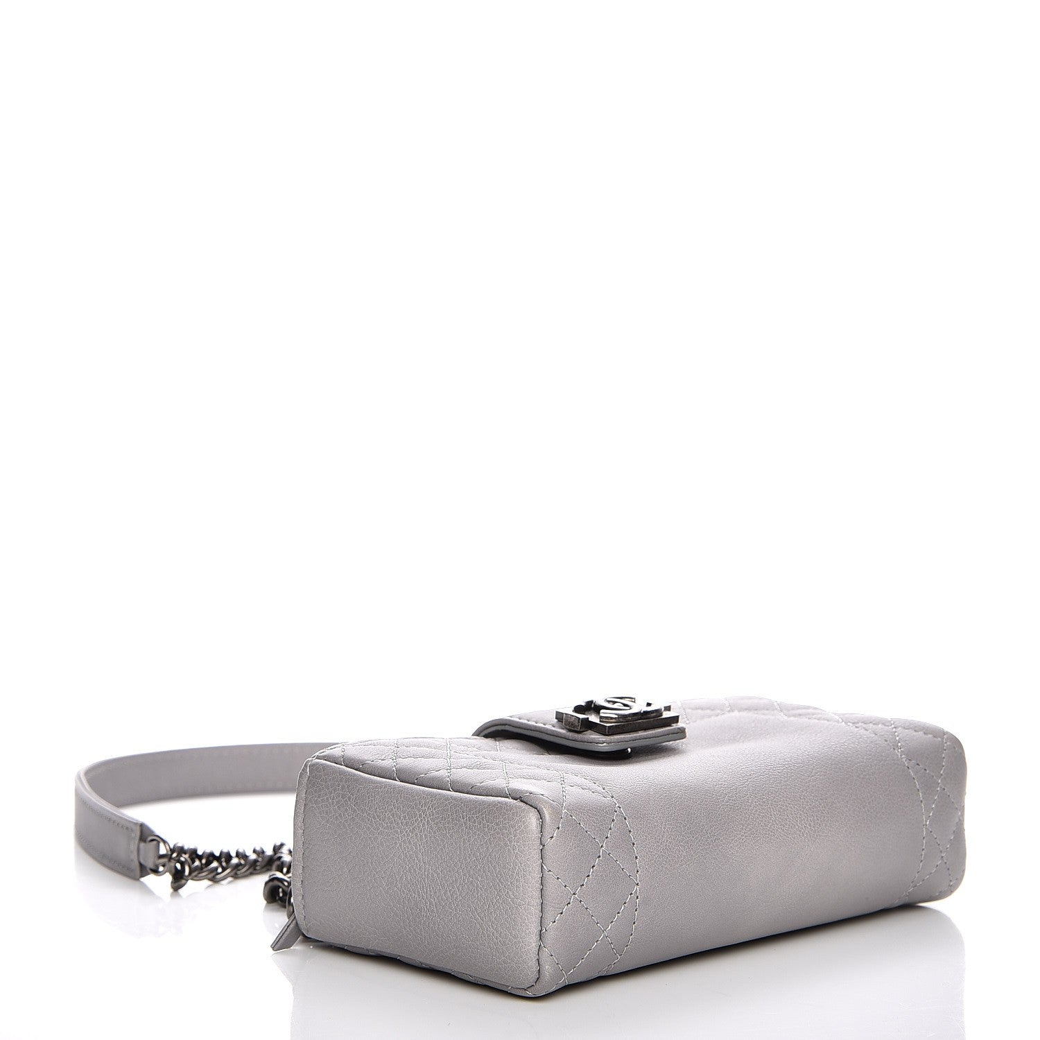Chanel Calfskin Boy Reverso Mini Pochette Grey 4 of 8