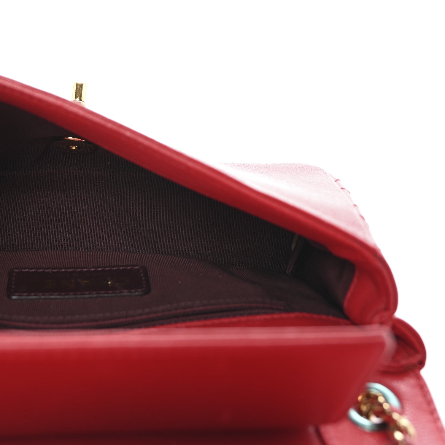 Chanel Sheepskin Quilted Medium Vintage Mademoiselle Flap Red 5 of 10