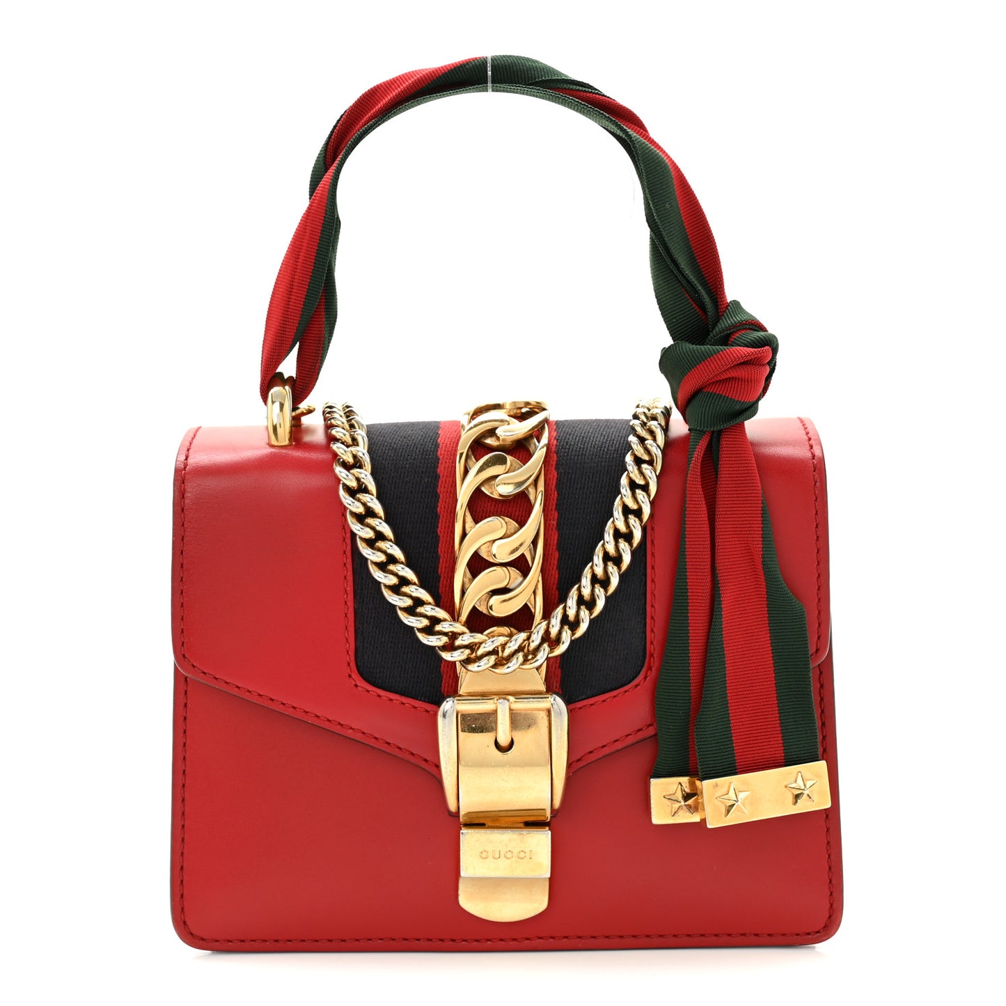 Calfskin Mini Sylvie Chain Shoulder Bag Hibiscus Red
