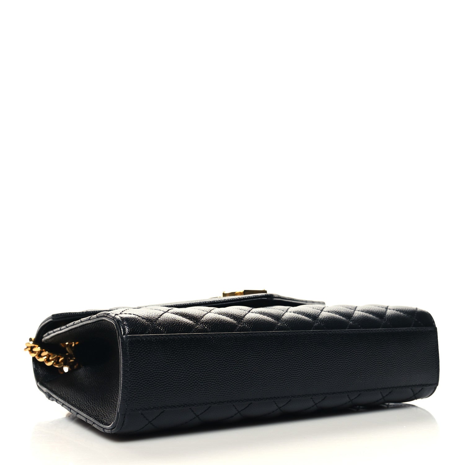 Saint Laurent Grain De Poudre Textured Mixed Matelasse Triquilt Medium Monogram Satchel Black 4 of 9