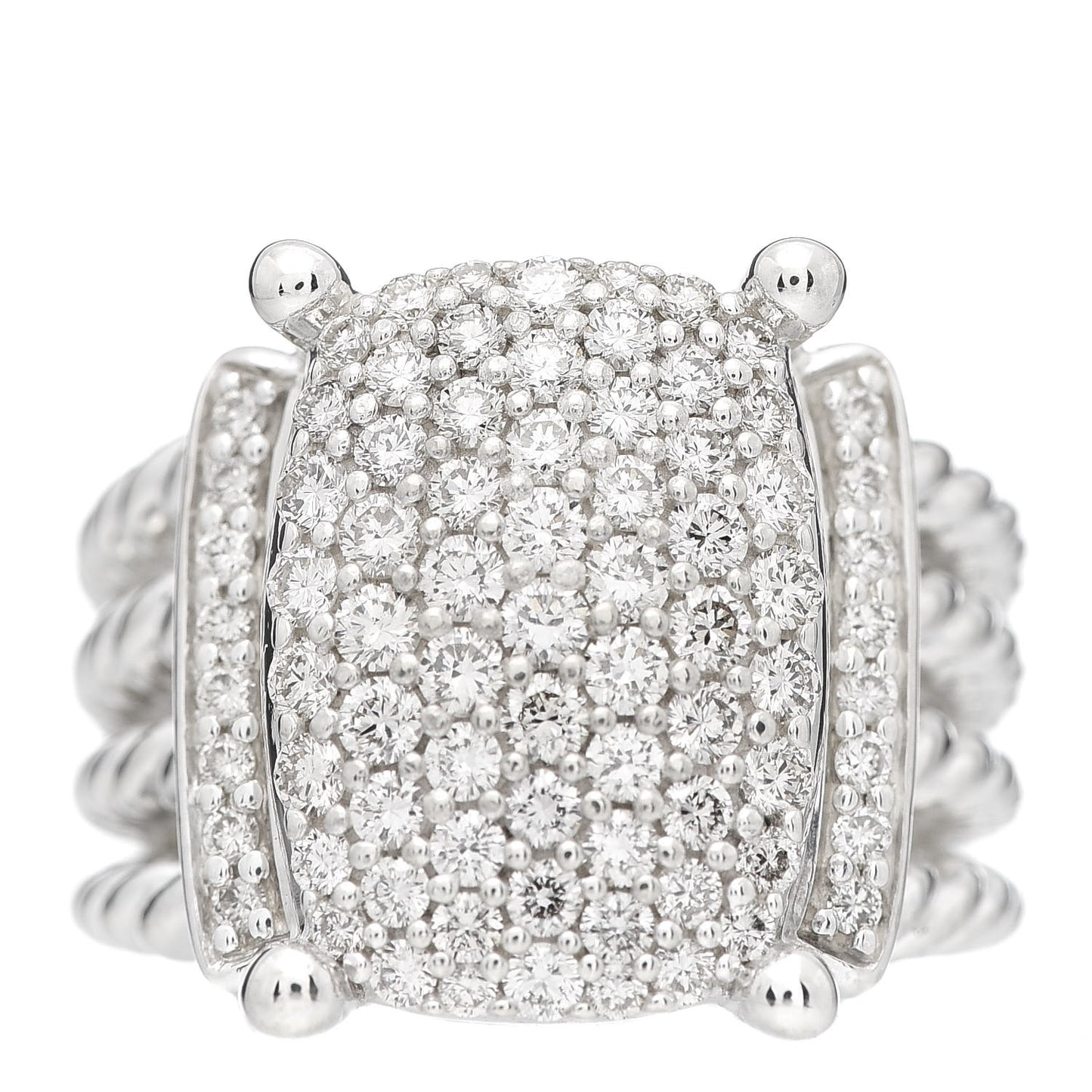 Sterling Silver Diamond 16mm Wheaton Ring 52 6