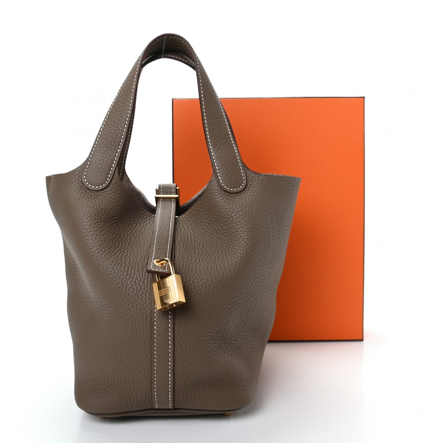 Hermes Taurillon Clemence Picotin Lock 18 PM Etoupe 10 of 10