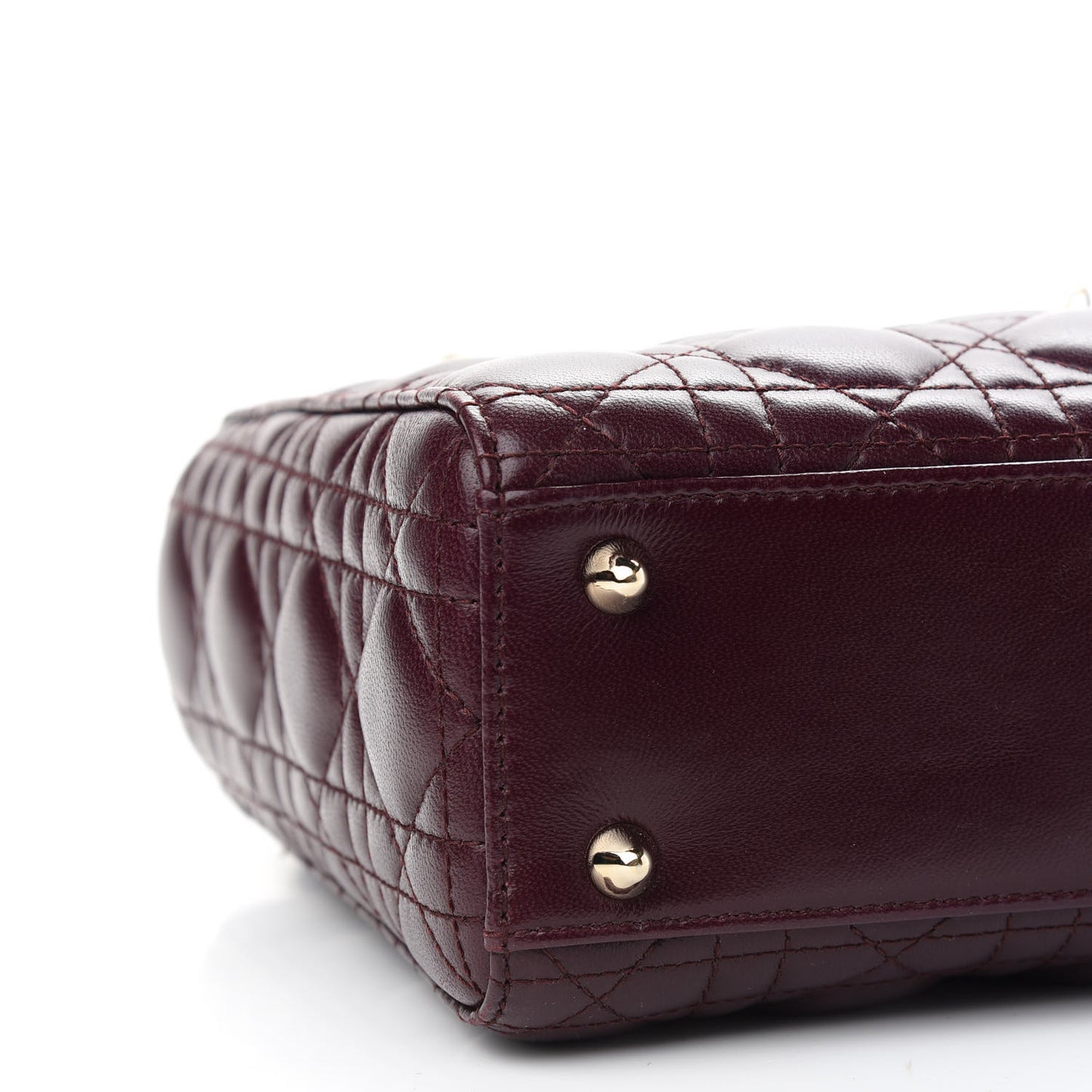 Lambskin Cannage Small Lucky Badges My Lady Dior Burgundy