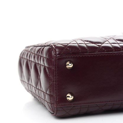 Christian Dior Lambskin Cannage Small Lucky Badges My Lady Dior Burgundy 7 of 8