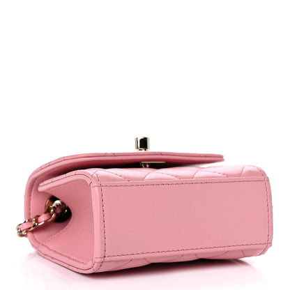 Chanel Lambskin Quilted Mini Trendy CC Clutch With Chain Pink 4 of 13