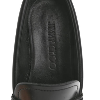 Jimmy Choo Box Calfskin Addie Loafers 36.5 Black 7 of 11
