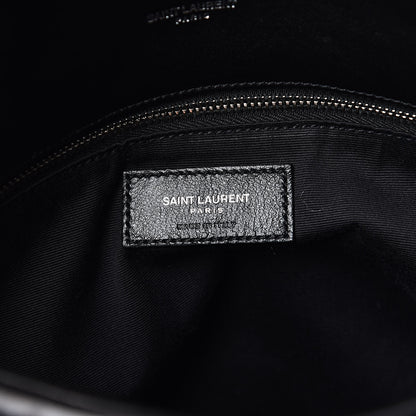Saint Laurent Lambskin Quilted Medium Loulou Puffer Monogram Chain Satchel Black 6 of 14