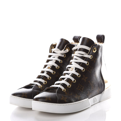 Louis Vuitton Patent Monogram Stellar Sneaker Boots 37.5 Gold 2 of 8