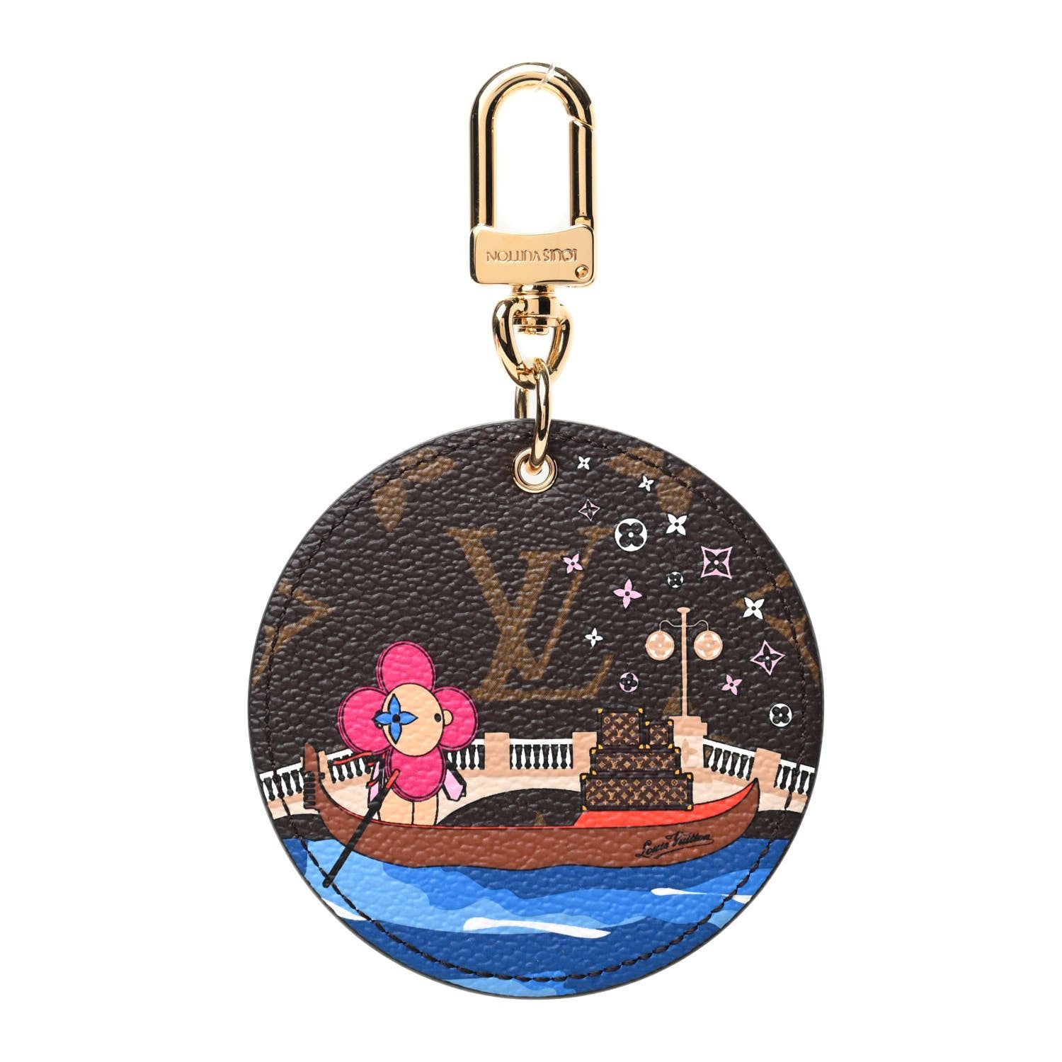 Louis Vuitton Monogram 2019 Christmas Animation Venice Bag Charm Key Ring Blue 1 of 5