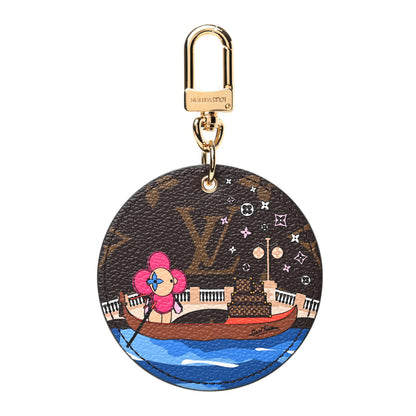 Louis Vuitton Monogram 2019 Christmas Animation Venice Bag Charm Key Ring Blue 1 of 5