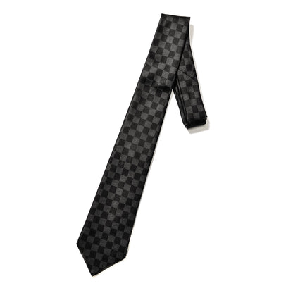 Louis Vuitton Silk Damier Classique Mens Neck Tie Black 1 of 5