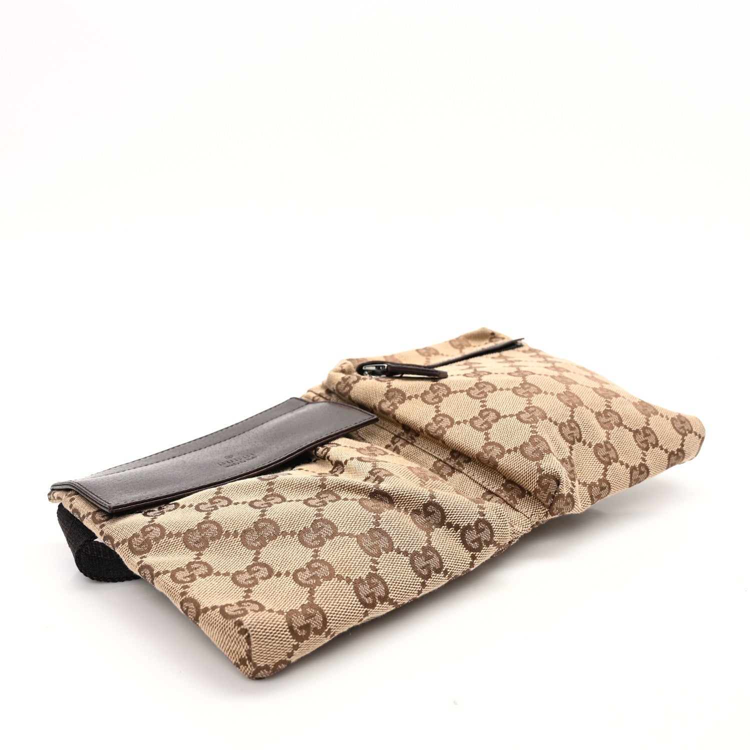 Gucci GG Monogram Double Pocket Belt Bag Dark Brown 4 of 8