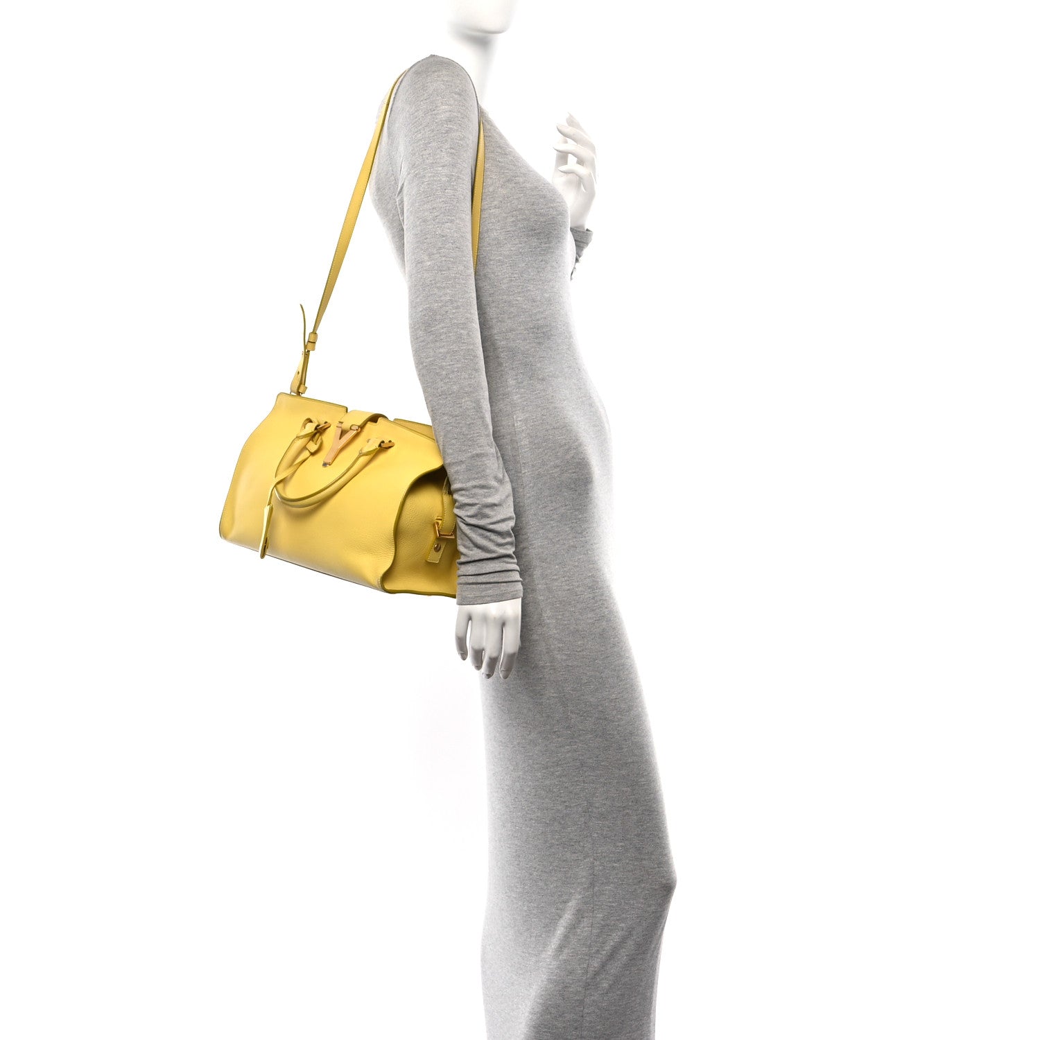 Saint Laurent Calfskin Small Classic Y Cabas Yellow 2 of 10