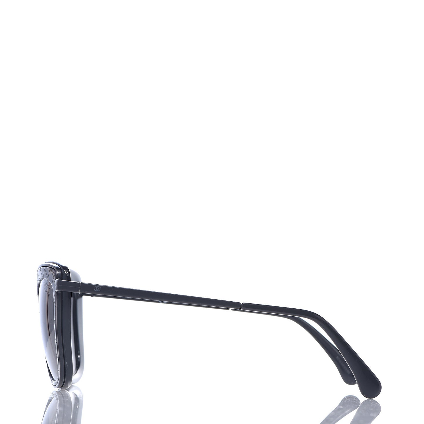 Acetate Polarized Quilted Metal Butterfly Sunglasses 4238-A Black