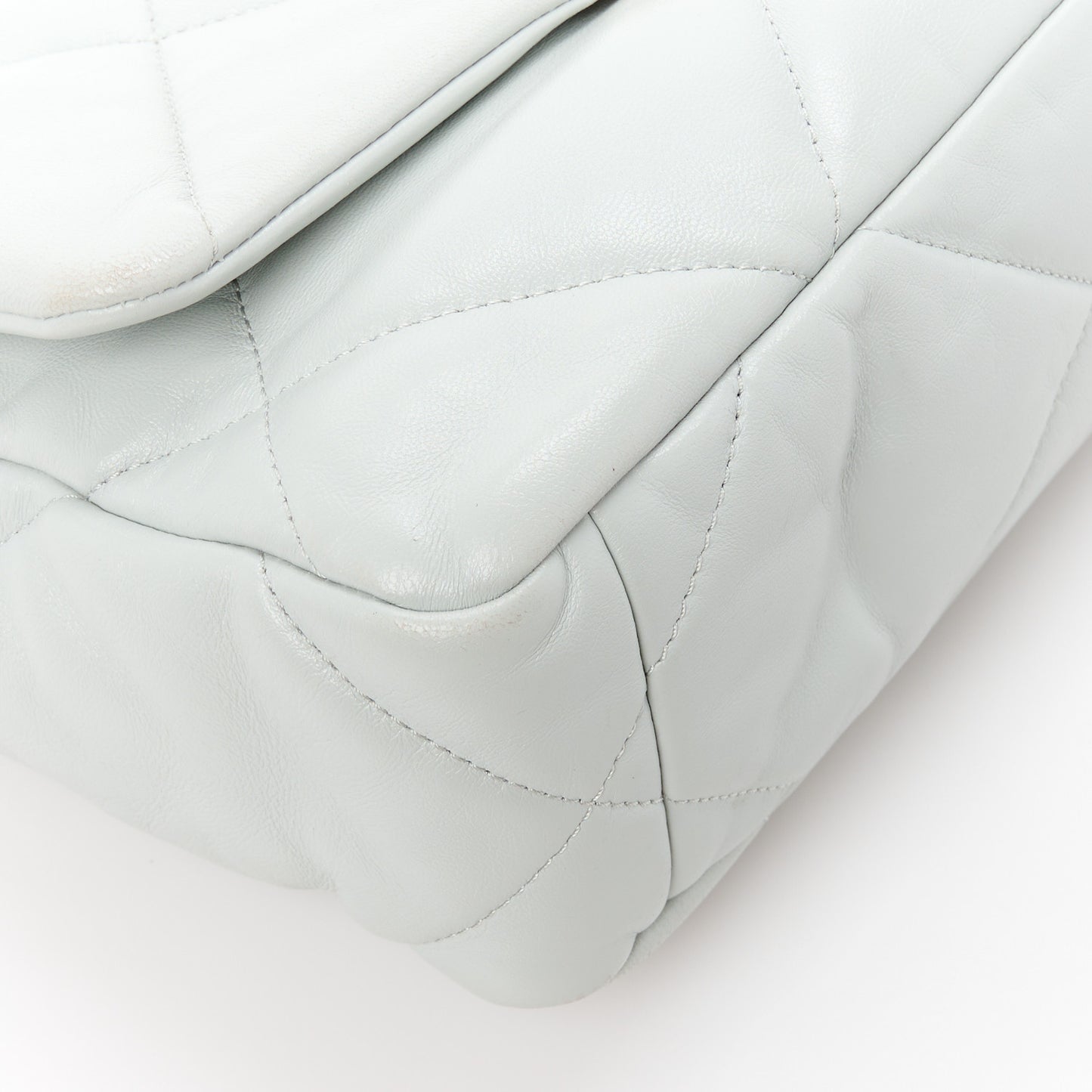 Lambskin Quilted Medium Chanel 19 Flap Light Blue