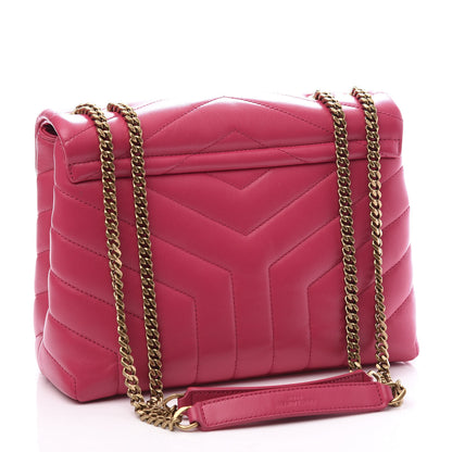 Saint Laurent Calfskin Y Quilted Monogram Small Loulou Chain Satchel Fresh Fuchsia 2 of 11