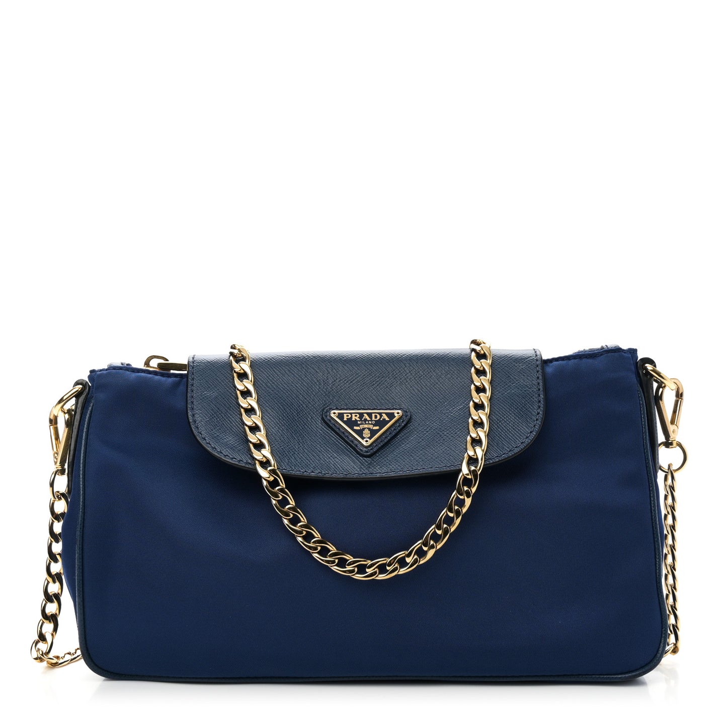 Tessuto Nylon Saffiano Crossbody Bag Bluette