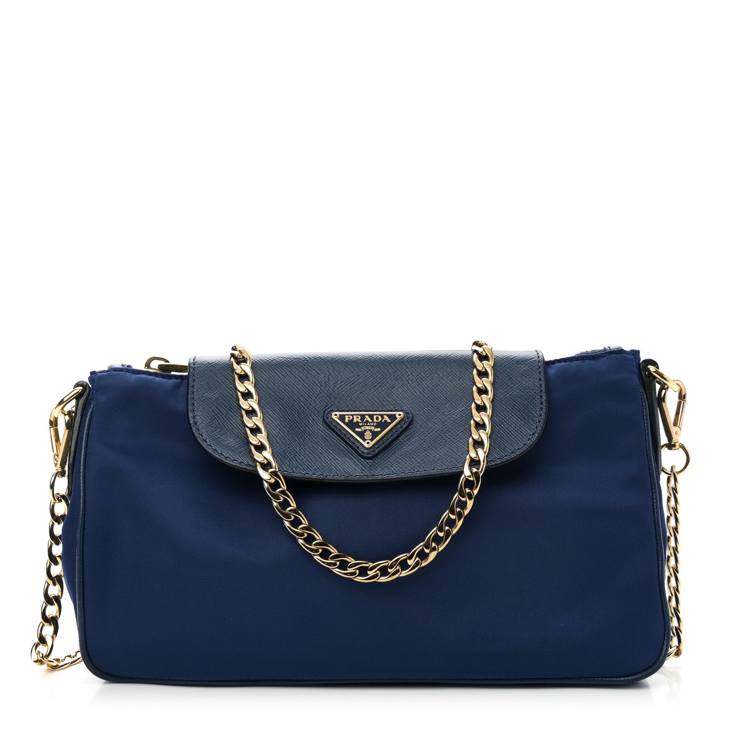 Prada Tessuto Nylon Saffiano Crossbody Bag Bluette 1 of 8