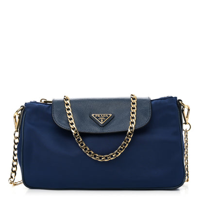 Prada Tessuto Nylon Saffiano Crossbody Bag Bluette 1 of 8